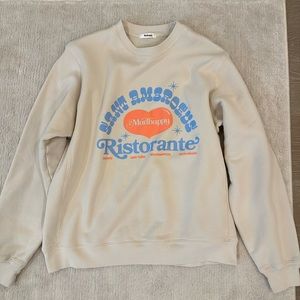 Madhappy Cream Sweatshirt with Blue and Orange Print